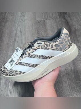 New adidas Adizero EVO SL Shoes Womens 9.5 Running Shoes Sneakers KI3948 Leopard